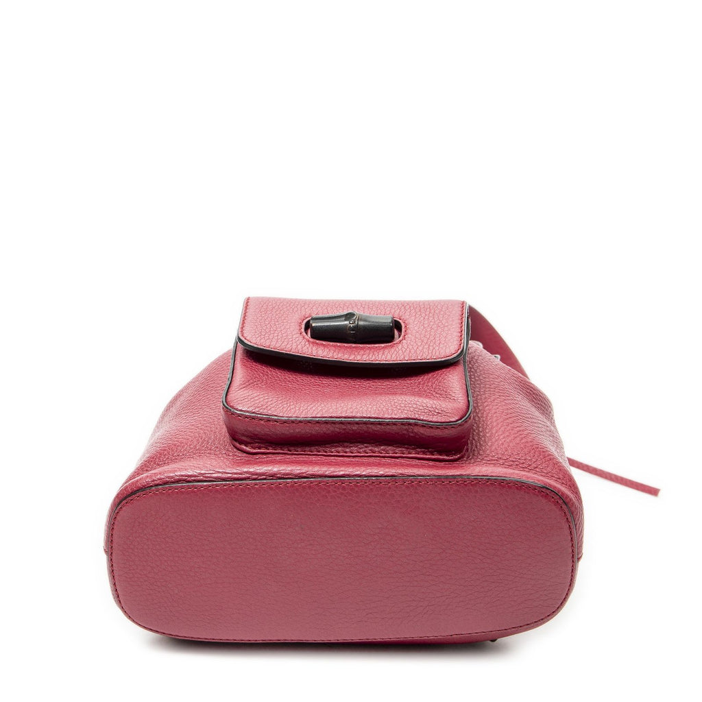 Gucci Bamboo Backpack Tassel Fuchsia Grain Calf Skin Leather — view 6