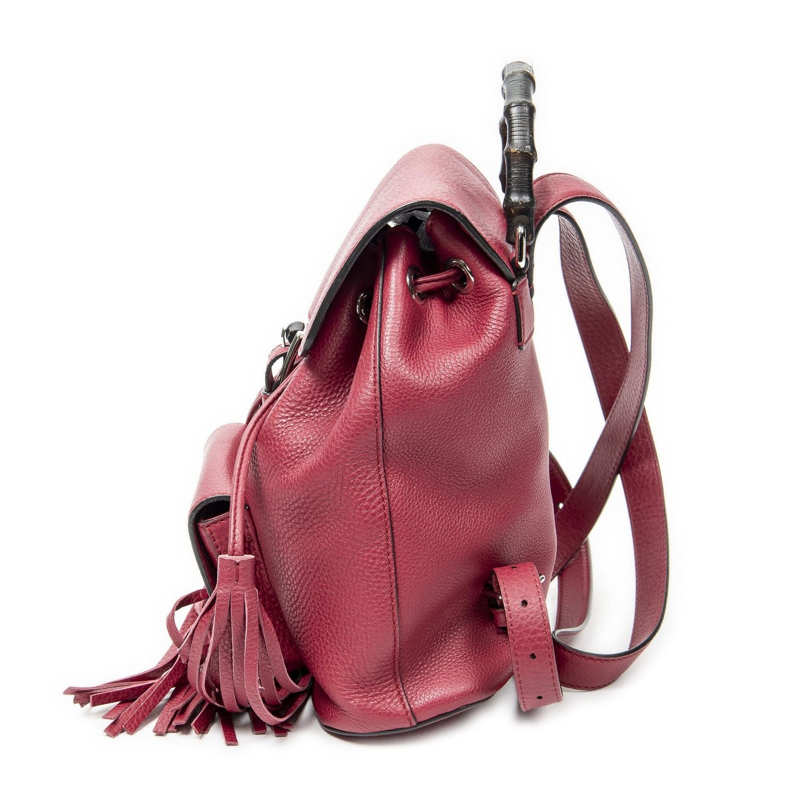 Gucci Bamboo Backpack Tassel Fuchsia Grain Calf Skin Leather — view 3