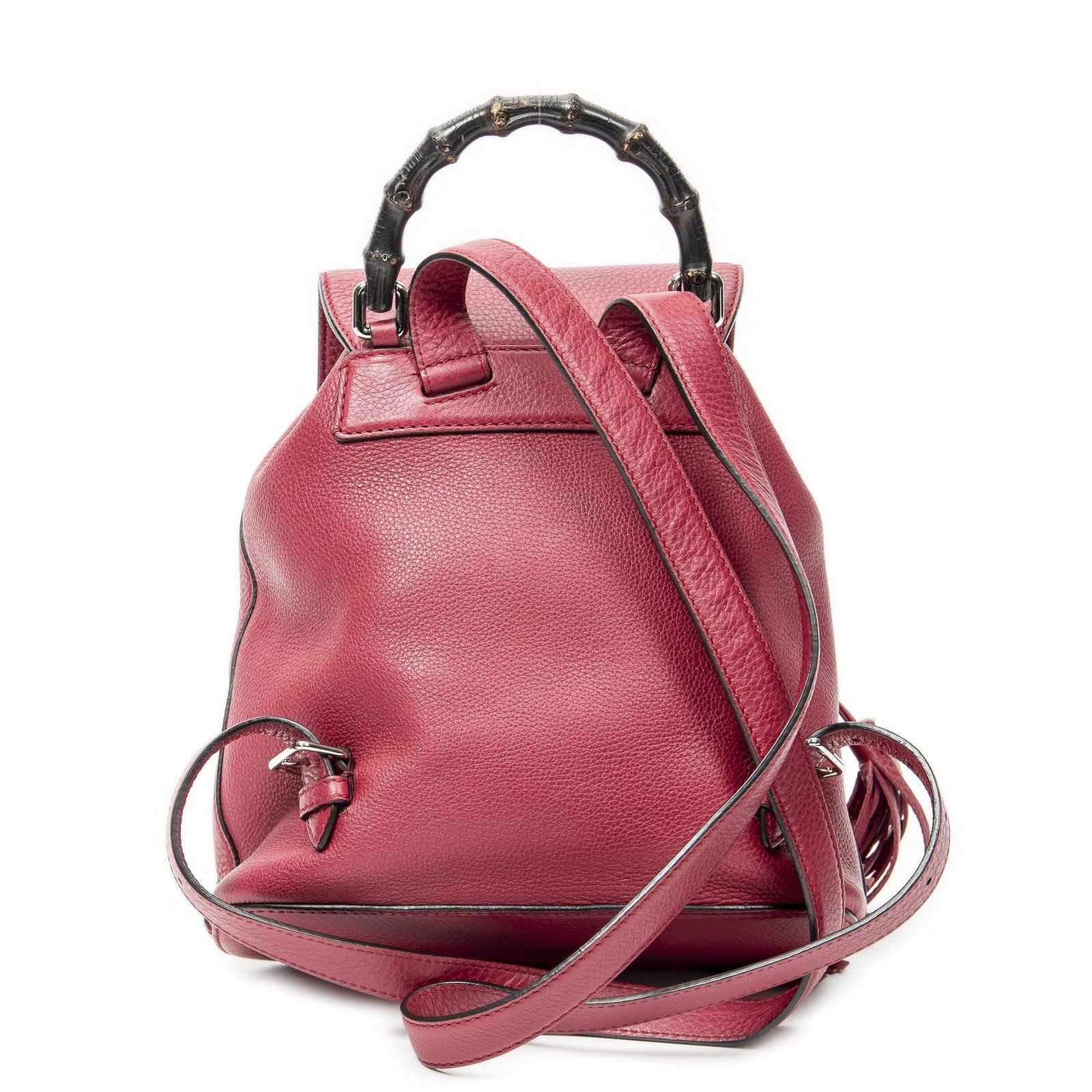 Gucci Bamboo Backpack Tassel Fuchsia Grain Calf Skin Leather — view 5