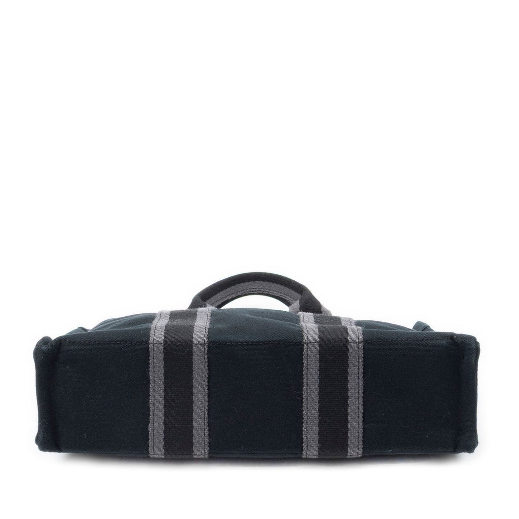 Hermes Fourre Tout Black Gray Toile Officier Tote — view 6