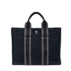 Hermes Fourre Tout Black Gray Toile Officier Tote — view 5