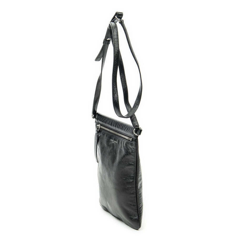 Saint Laurent Square Flat Crossbody Black Calfskin Leather — view 2