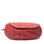 Bottega Veneta Drawstring Flap Messenger Bag Red Intrecciato Leather — view 6