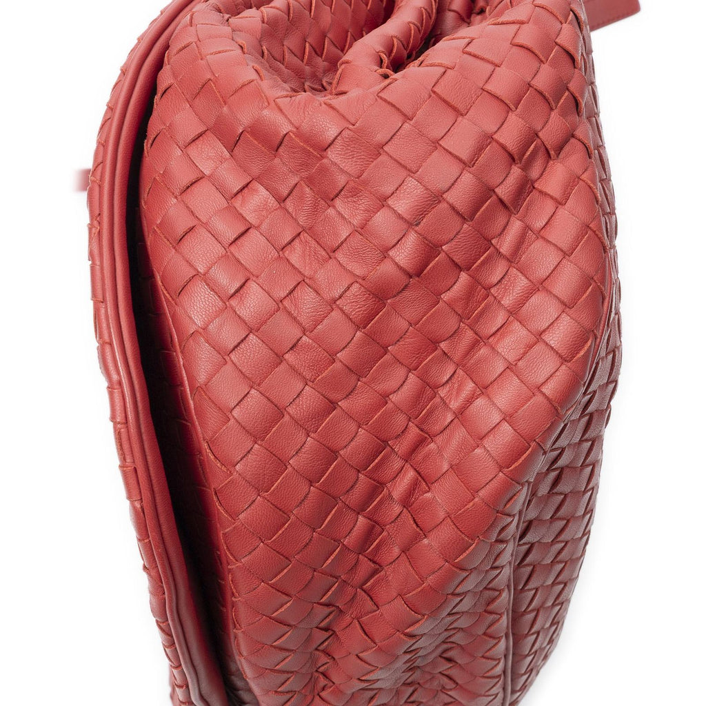Bottega Veneta Drawstring Flap Messenger Bag Red Intrecciato Leather — view 7