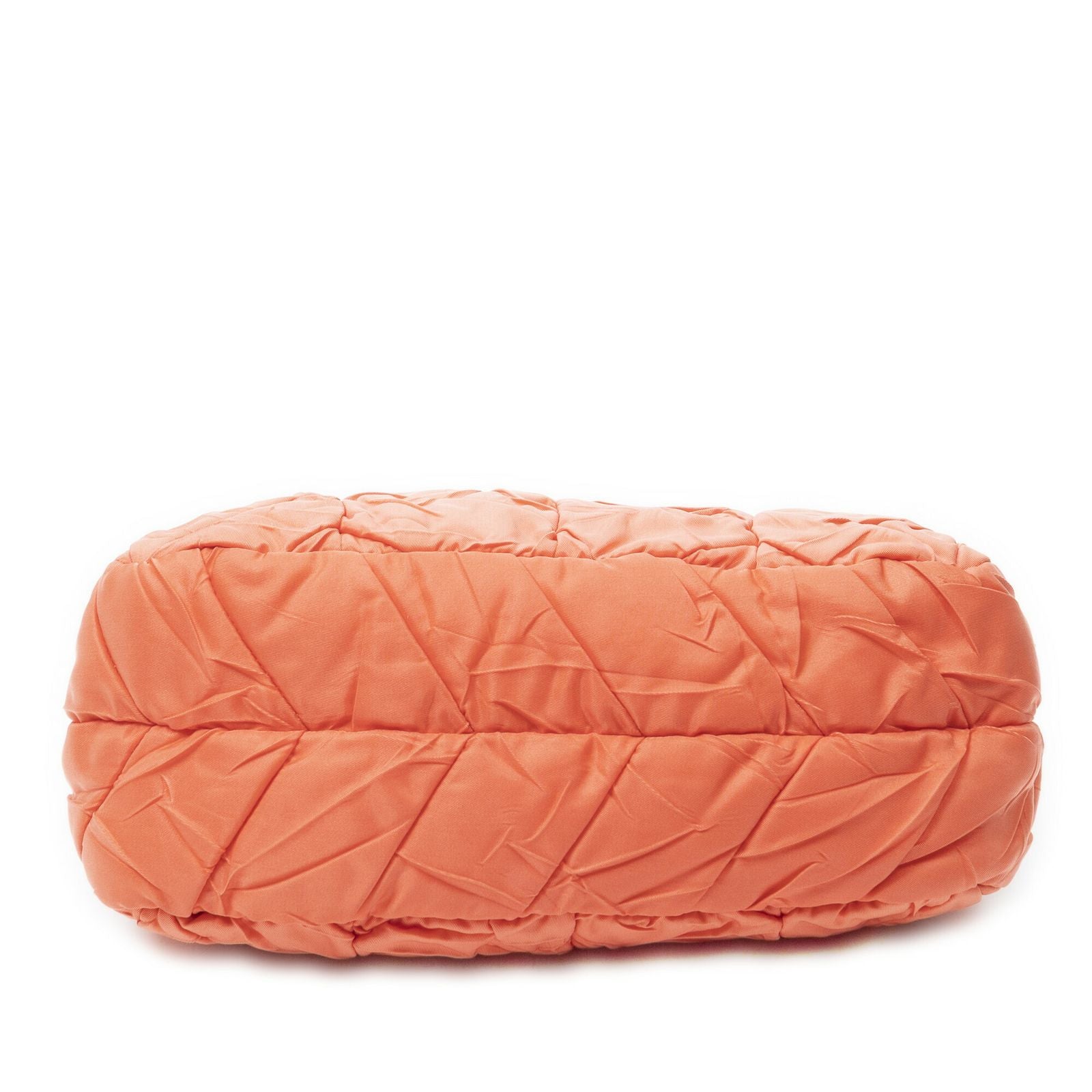 Prada Quilted Zip Hobo Orange Matelasse Nylon Canvas — view 6