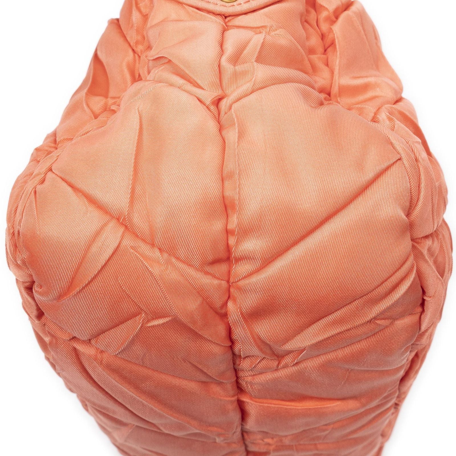 Prada Quilted Zip Hobo Orange Matelasse Nylon Canvas — view 8