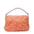 Prada Quilted Zip Hobo Orange Matelasse Nylon Canvas