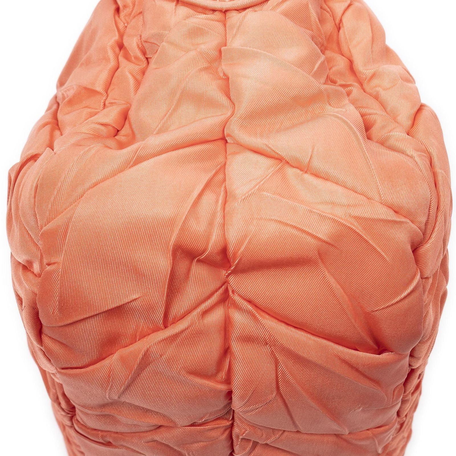 Prada Quilted Zip Hobo Orange Matelasse Nylon Canvas — view 7