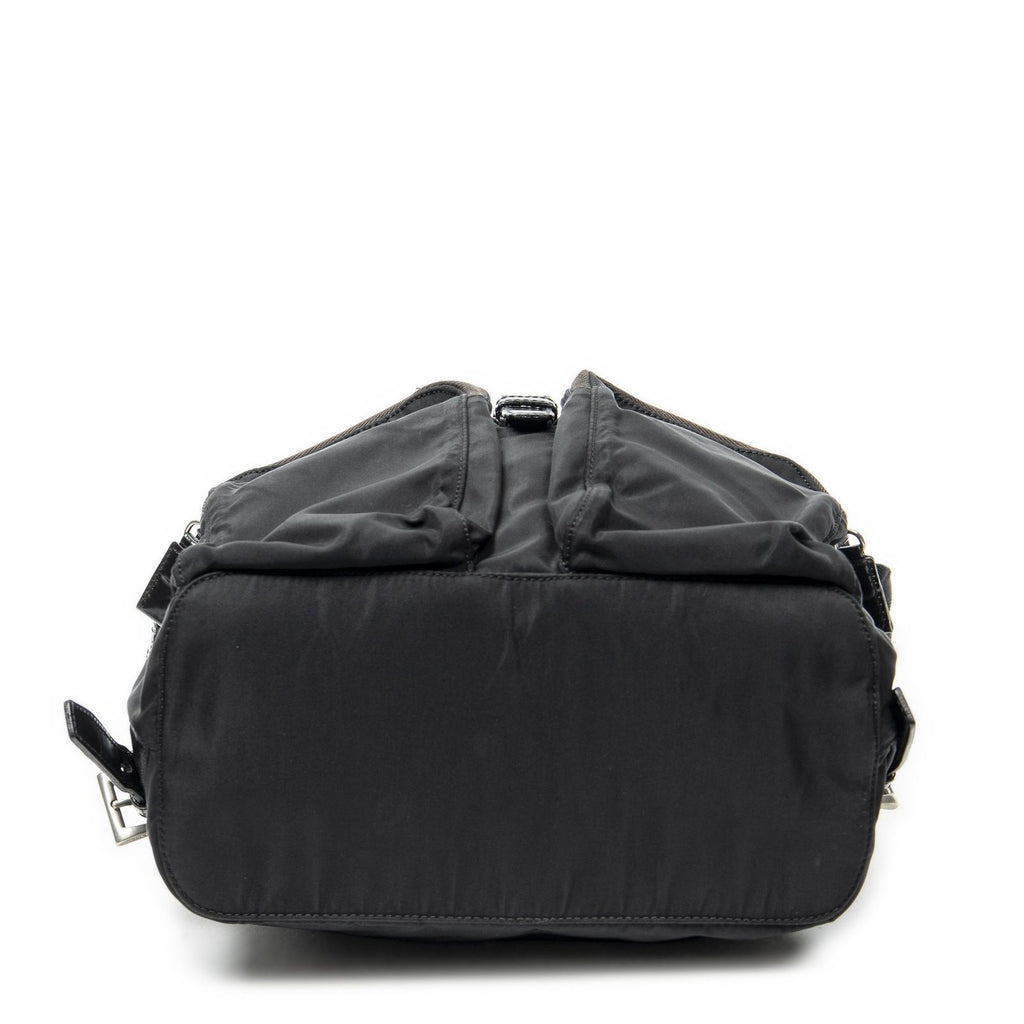 Prada Small Drawstring Backpack Black Nylon Canvas — view 6