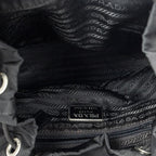 Prada Small Drawstring Backpack Black Nylon Canvas — view 9