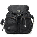 Prada Small Drawstring Backpack Black Nylon Canvas