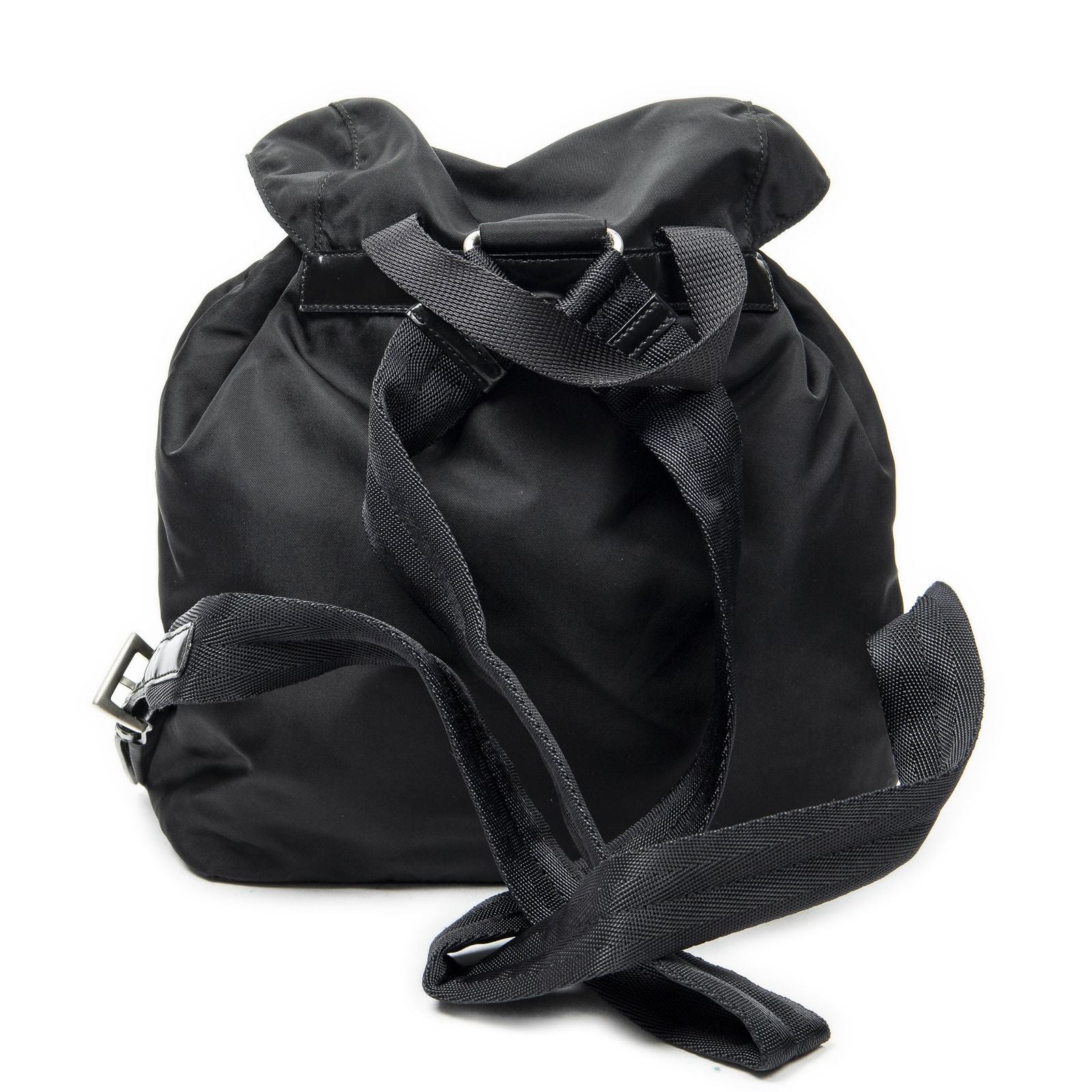 Prada Small Drawstring Backpack Black Nylon Canvas — view 5