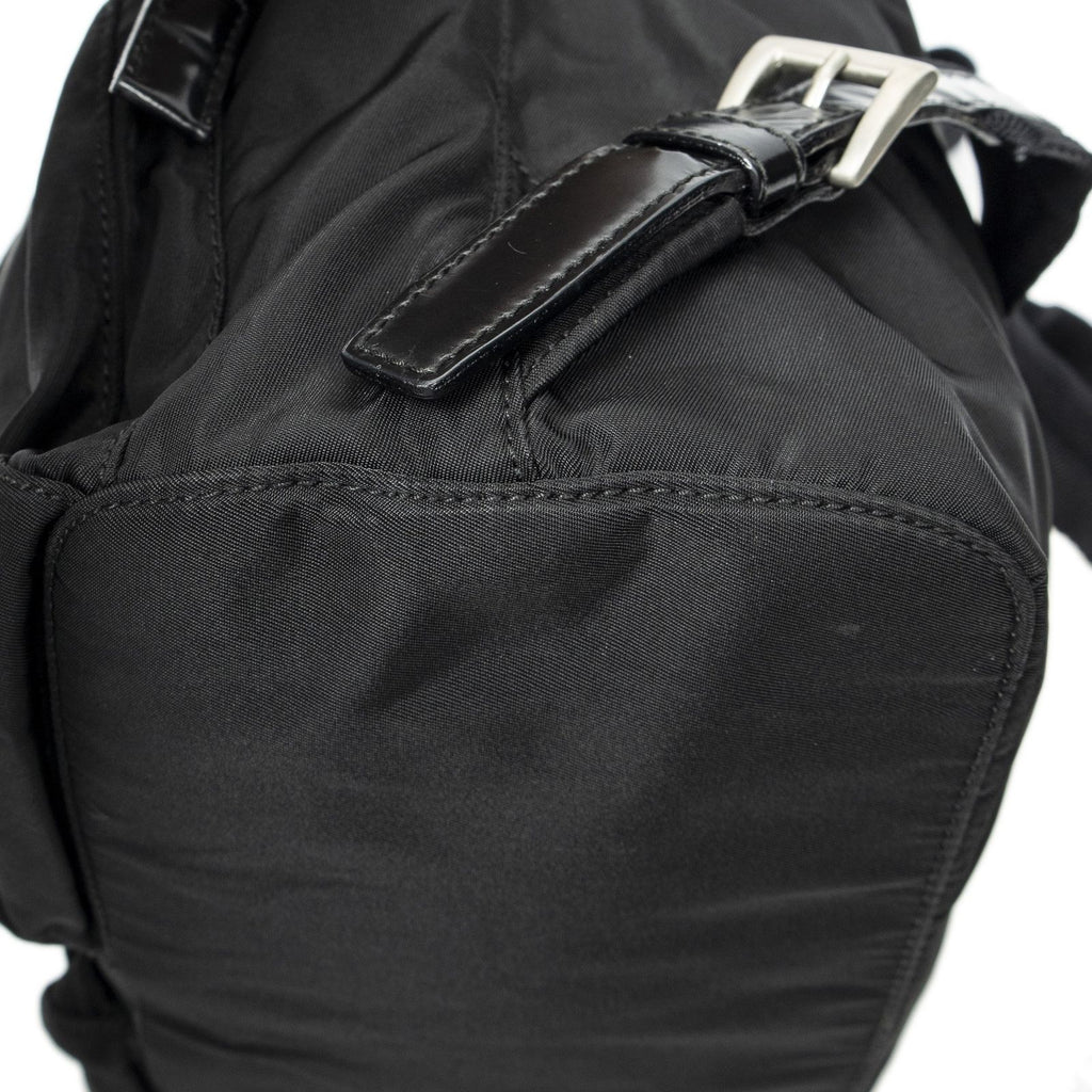 Prada Small Drawstring Backpack Black Nylon Canvas — view 8
