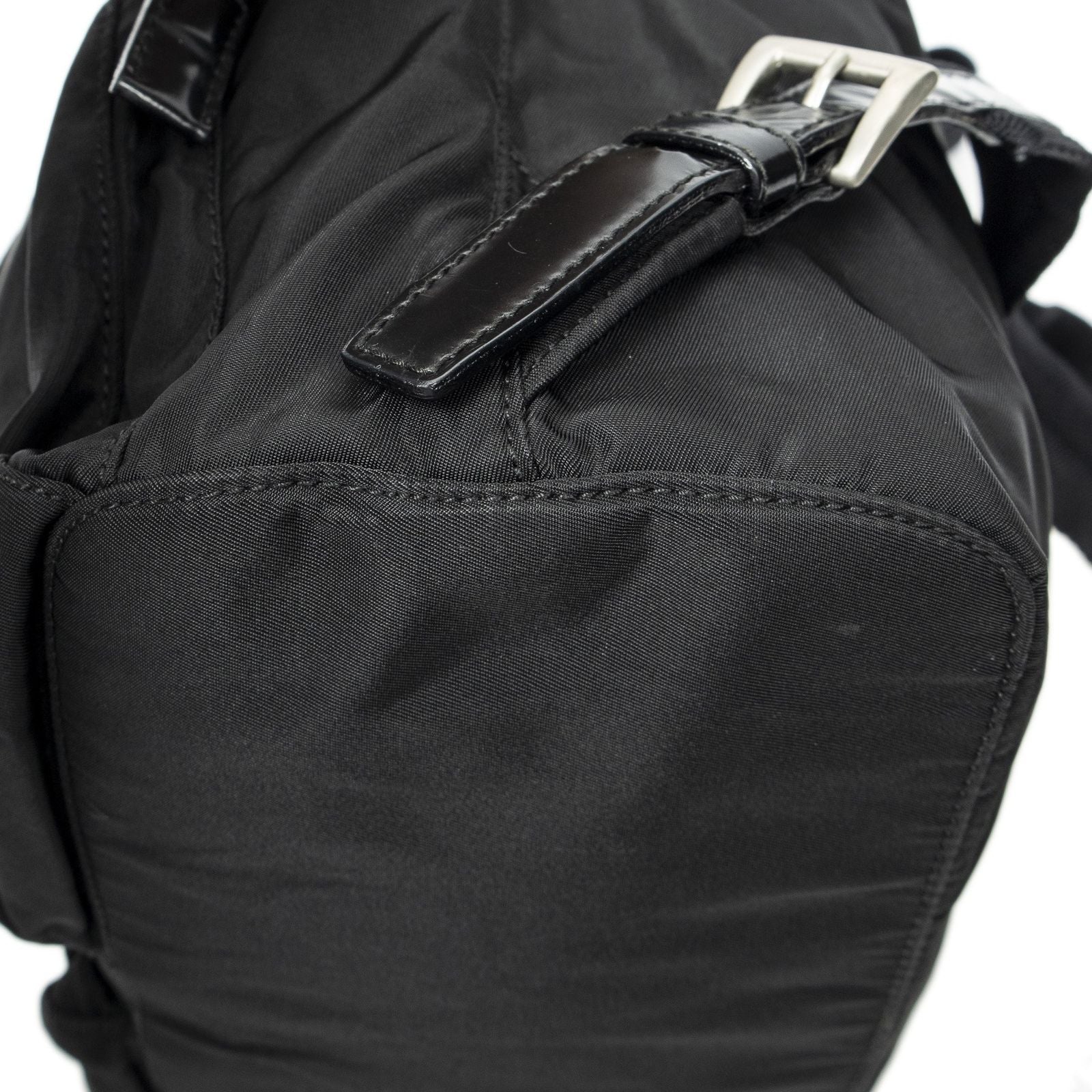 Prada Small Drawstring Backpack Black Nylon Canvas — view 8