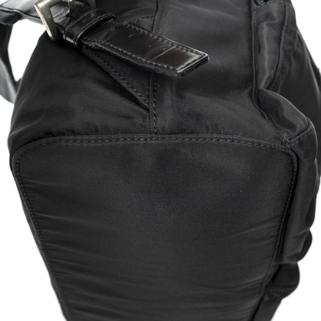 Prada Small Drawstring Backpack Black Nylon Canvas — view 7