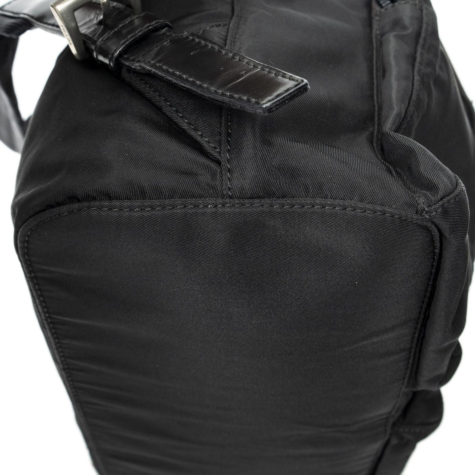 Prada Small Drawstring Backpack Black Nylon Canvas — view 7