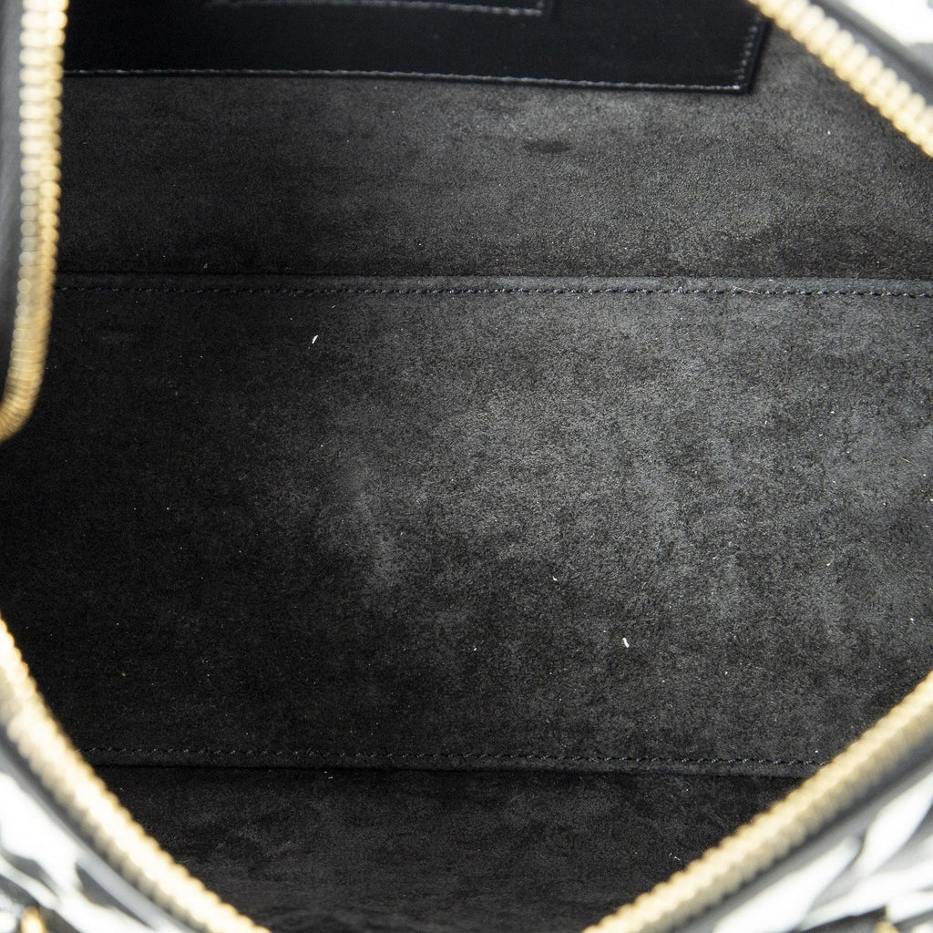 Saint Laurent Baby Duffle Black White Printed Calfskin Leather — view 9