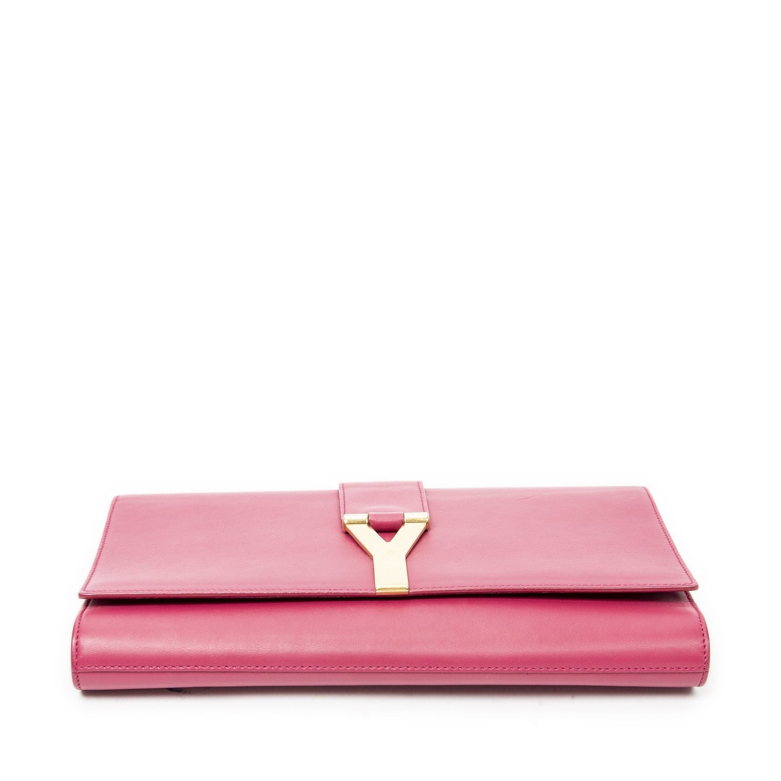Saint Laurent Line Clutch Pink Calfskin Leather — view 3