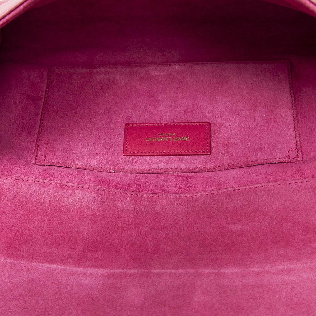 Saint Laurent Line Clutch Pink Calfskin Leather — view 4