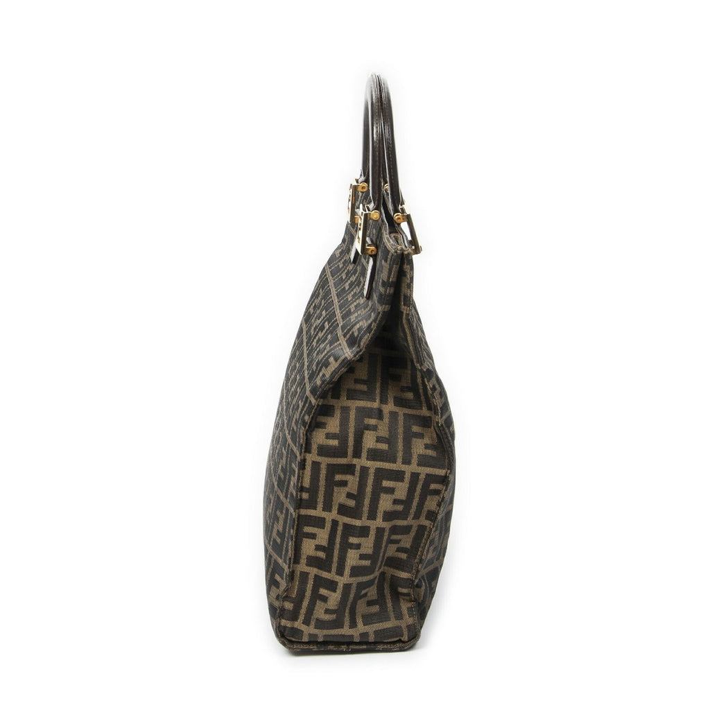 Fendi Vertical Tote Brown Beige Zucca Canvas — view 3