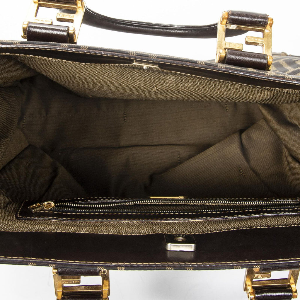 Fendi Vertical Tote Brown Beige Zucca Canvas — view 9