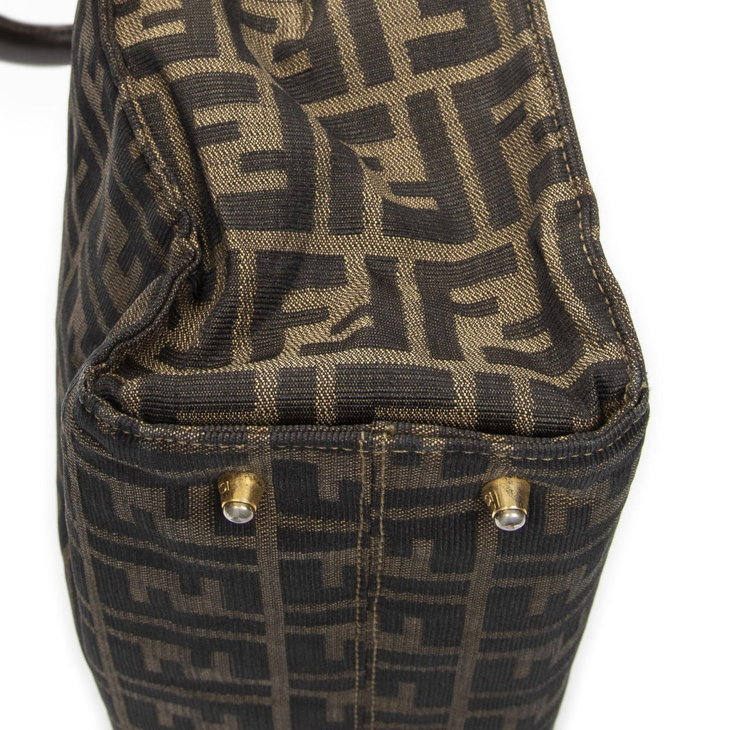 Fendi Vertical Tote Brown Beige Zucca Canvas — view 7