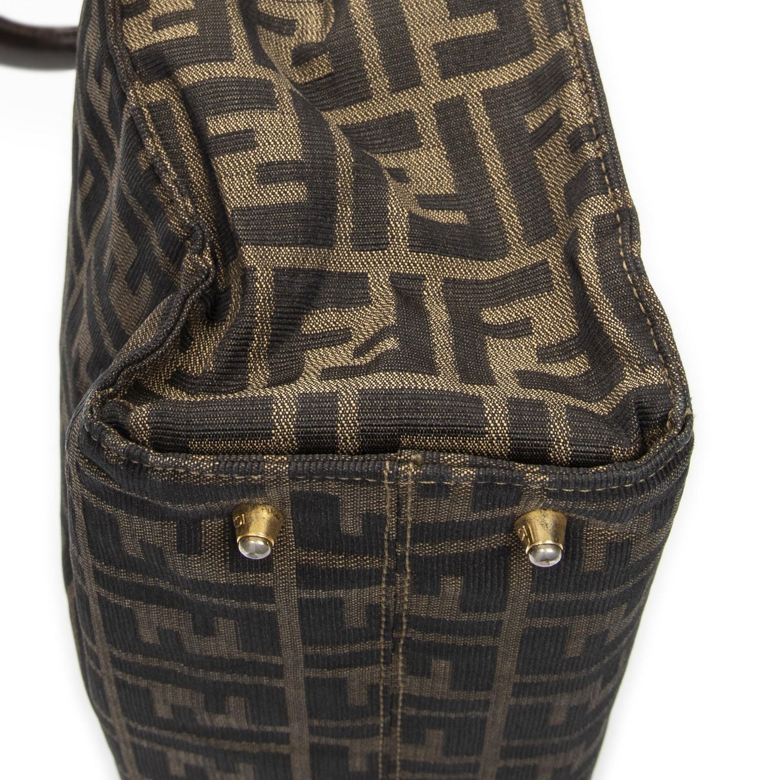 Fendi Vertical Tote Brown Beige Zucca Canvas — view 7