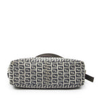 Fendi Front Slip Pocket Shoulder Tote Gray Navy Zucchino Canvas — view 6