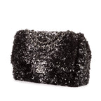 Chanel Ltd Ed Sequins Single Flap Black Canvasn — view 2