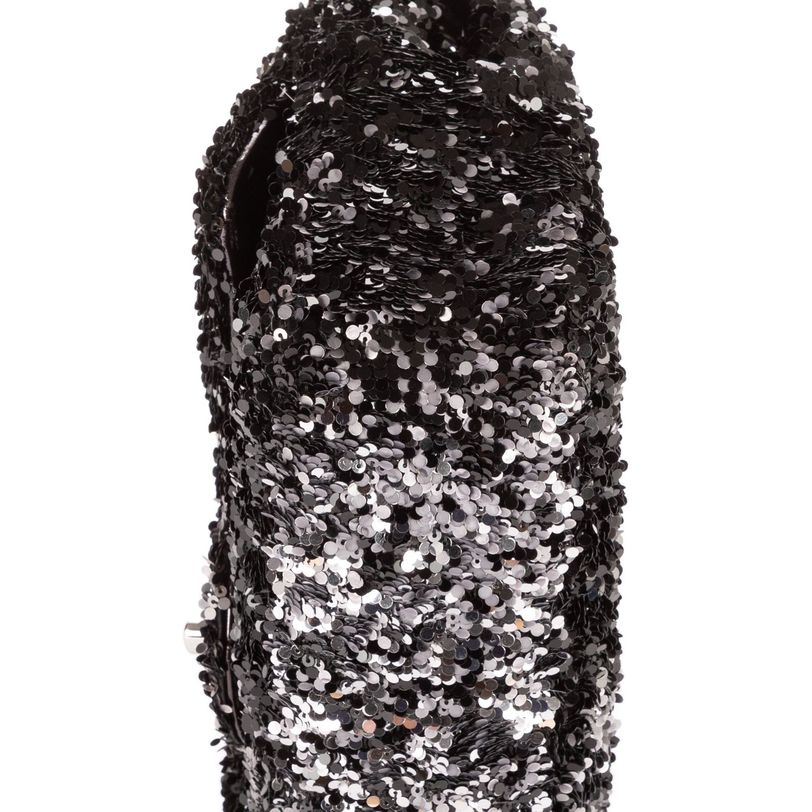Chanel Ltd Ed Sequins Single Flap Black Canvasn — view 8