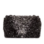 Chanel Ltd Ed Sequins Single Flap Black Canvasn