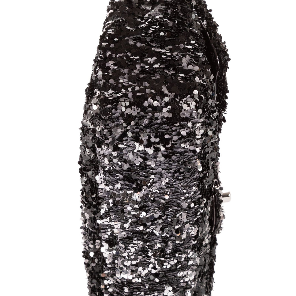 Chanel Ltd Ed Sequins Single Flap Black Canvasn — view 7
