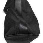 Fendi Large Square Zip Messenger Black Zucchino Canvas — view 7