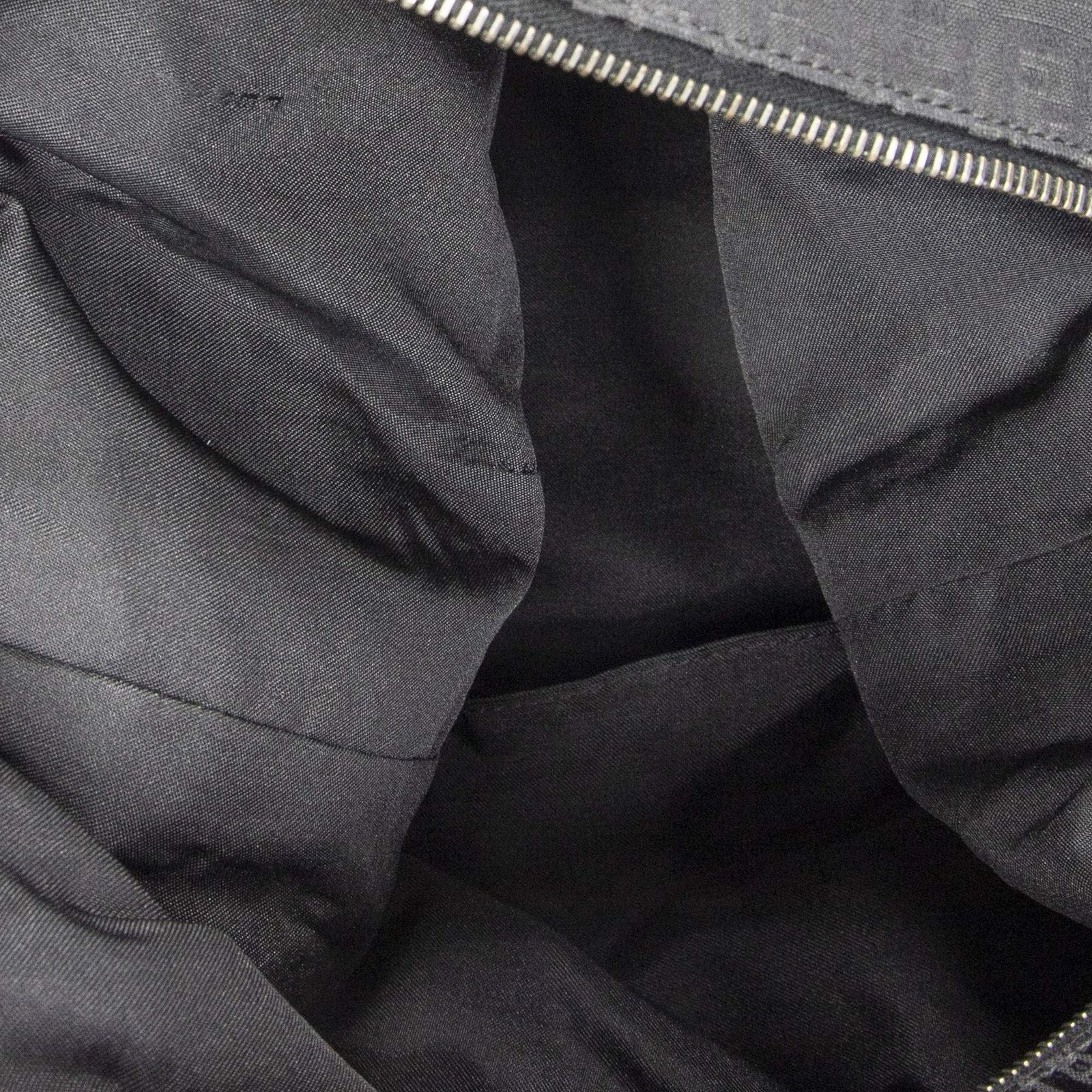 Fendi Large Square Zip Messenger Black Zucchino Canvas — view 9