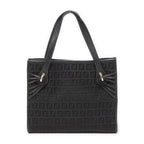 Fendi Shopping Tote Black Zucchino Canvas — view 5