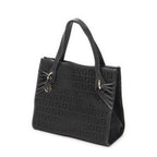 Fendi Shopping Tote Black Zucchino Canvas — view 2