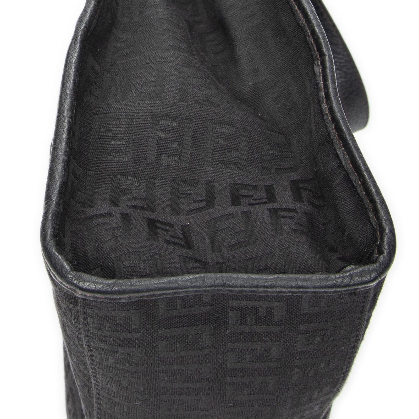 Fendi Shopping Tote Black Zucchino Canvas — view 8