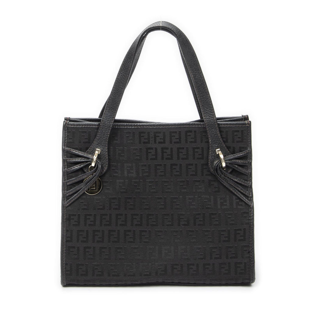 Fendi Shopping Tote Black Zucchino Canvas