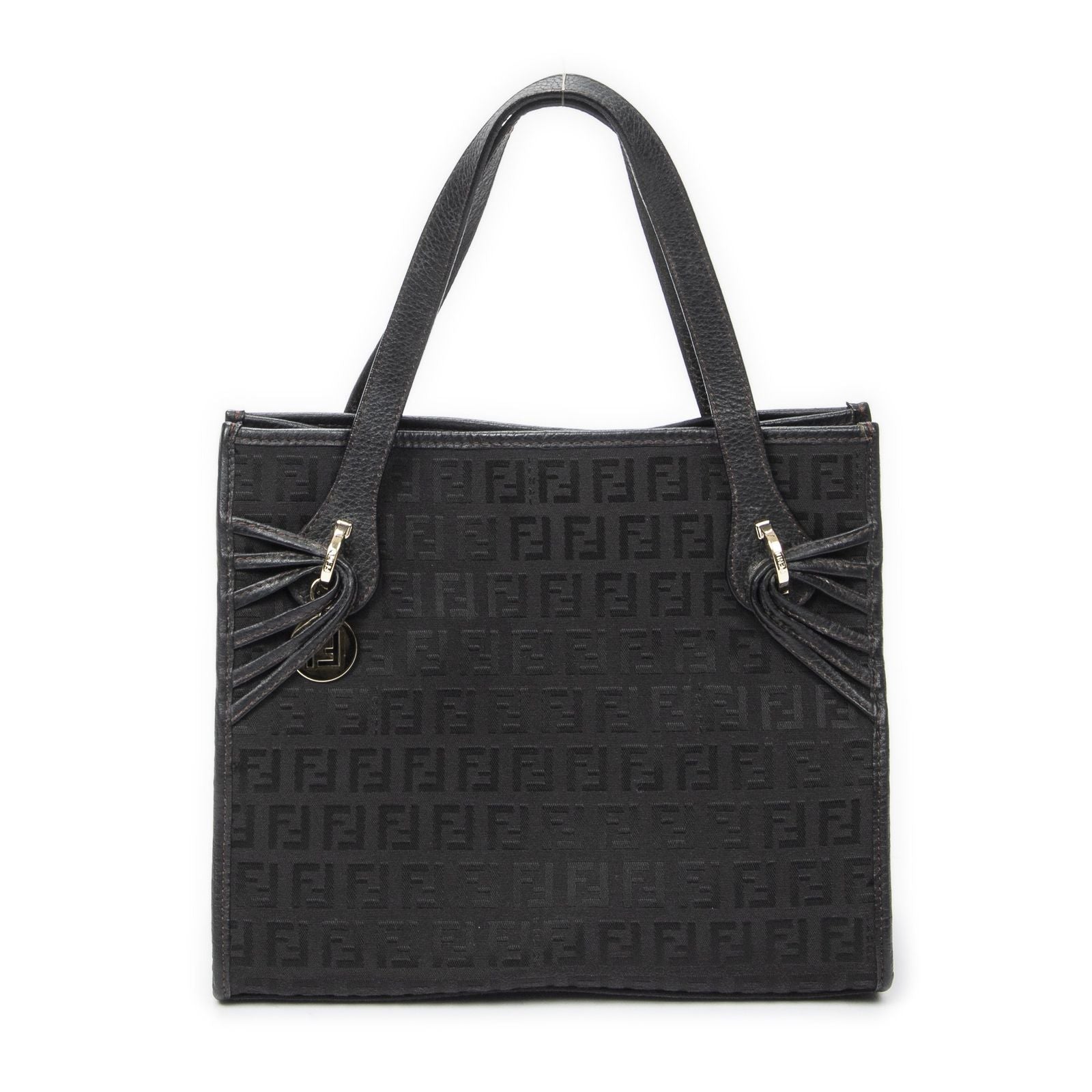 Fendi Shopping Tote Black Zucchino Canvas