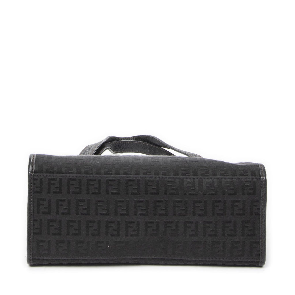 Fendi Shopping Tote Black Zucchino Canvas — view 6