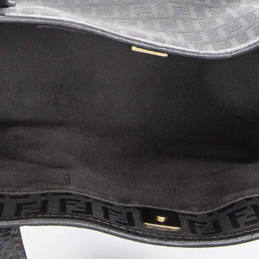 Fendi Shopping Tote Black Zucchino Canvas — view 9