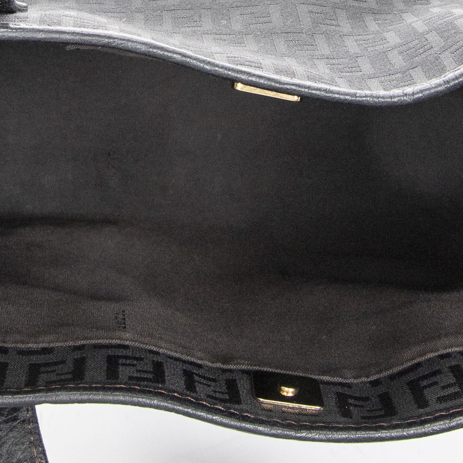 Fendi Shopping Tote Black Zucchino Canvas — view 9