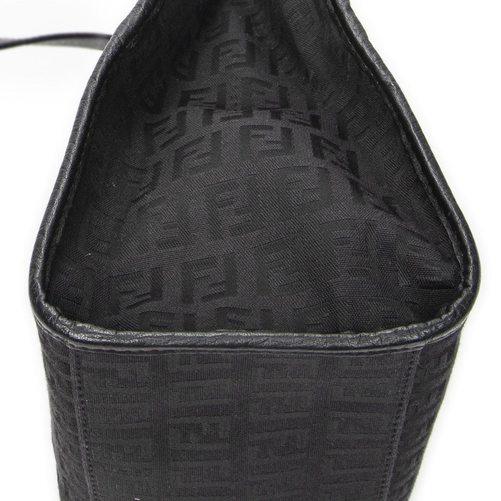 Fendi Shopping Tote Black Zucchino Canvas — view 7