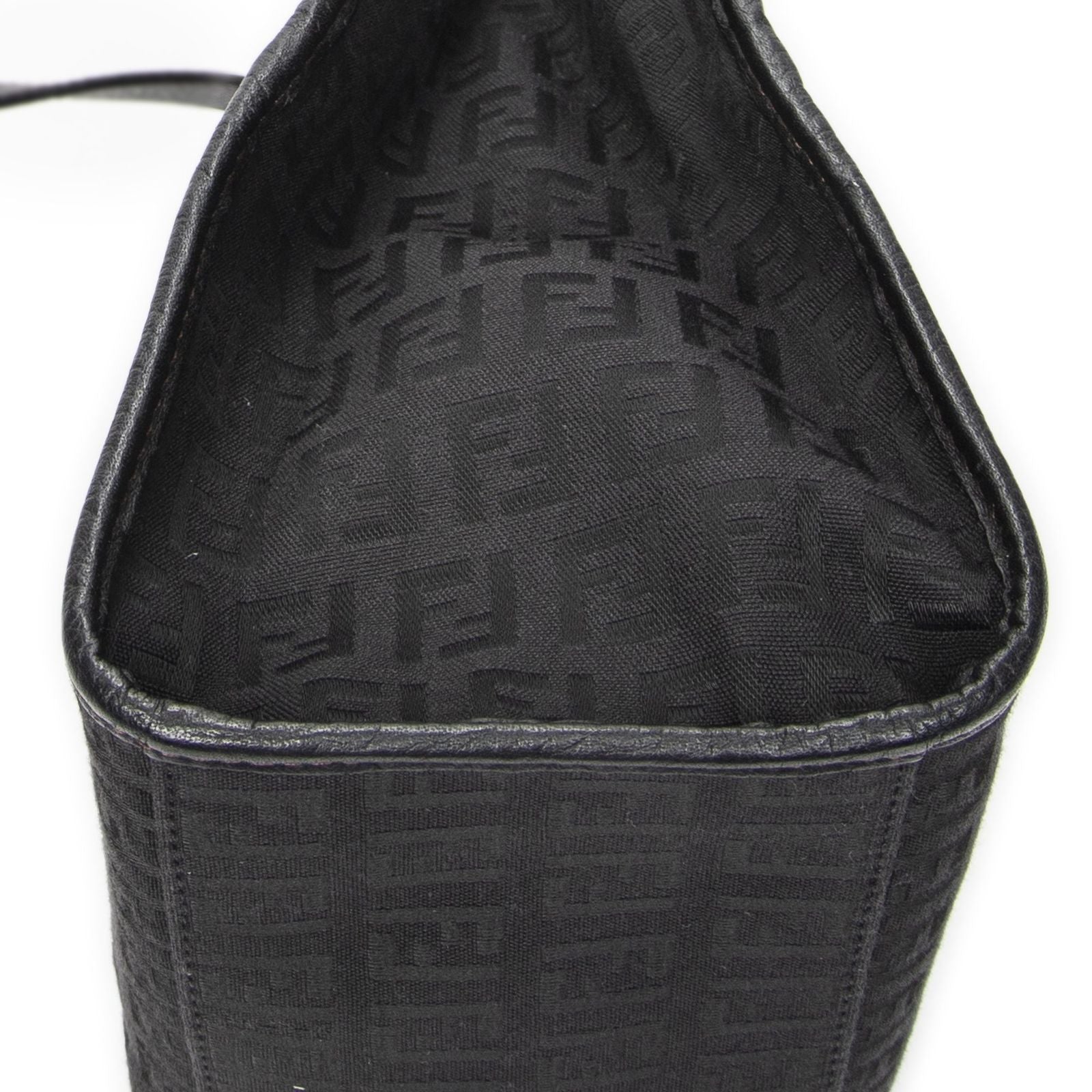 Fendi Shopping Tote Black Zucchino Canvas — view 7