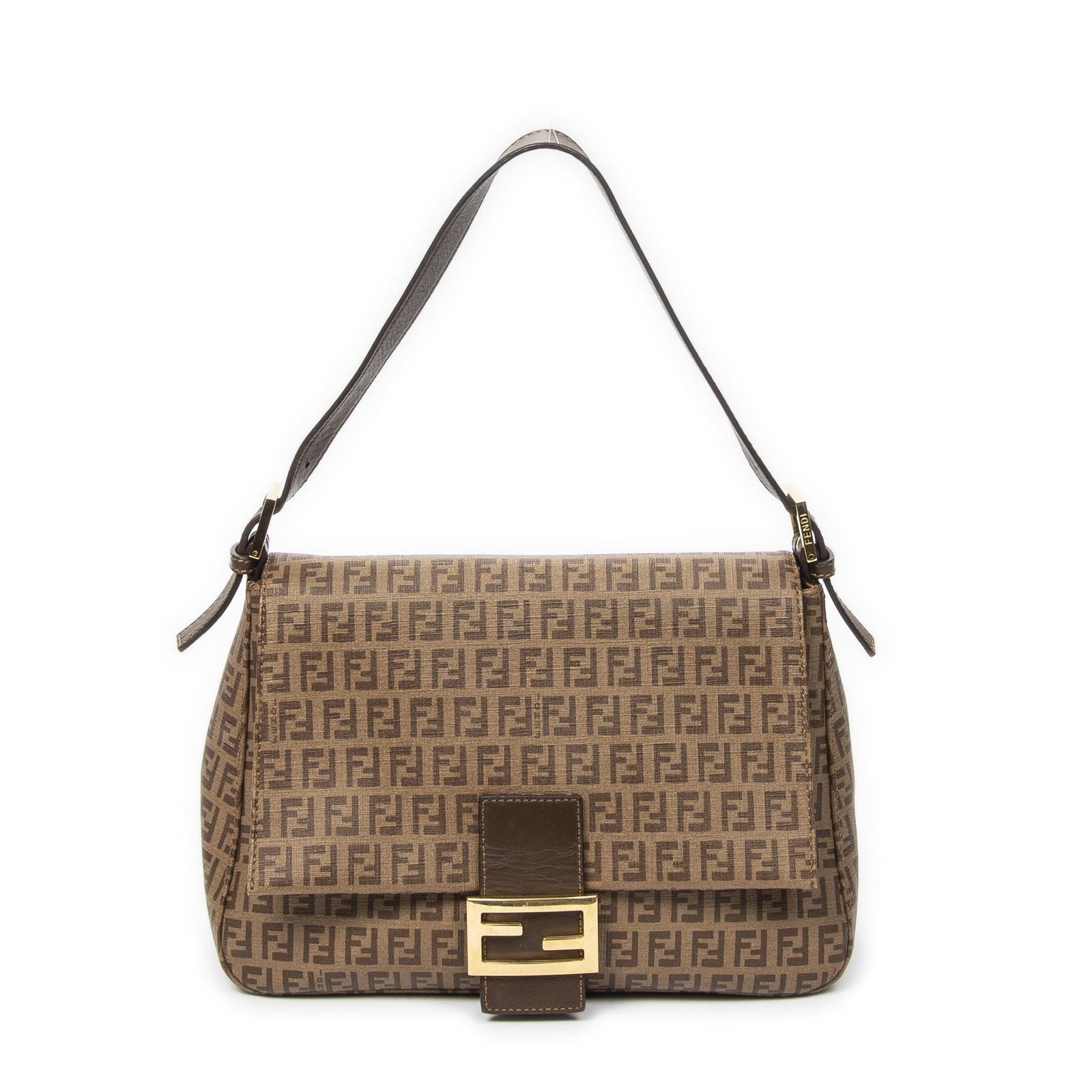 Fendi Mama Forever Brown Zucchino Coated Canvasa