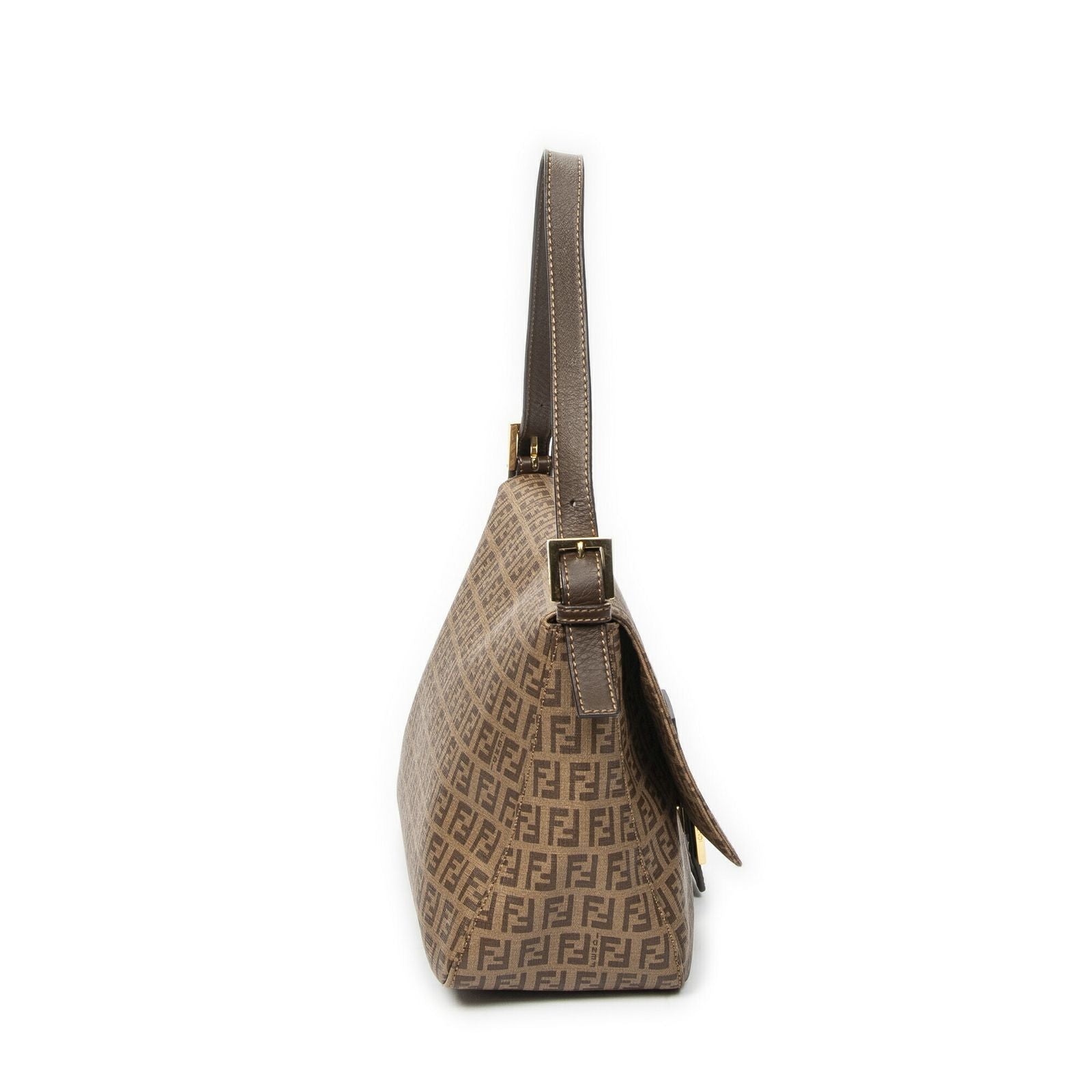 Fendi Mama Forever Brown Zucchino Coated Canvasa — view 4
