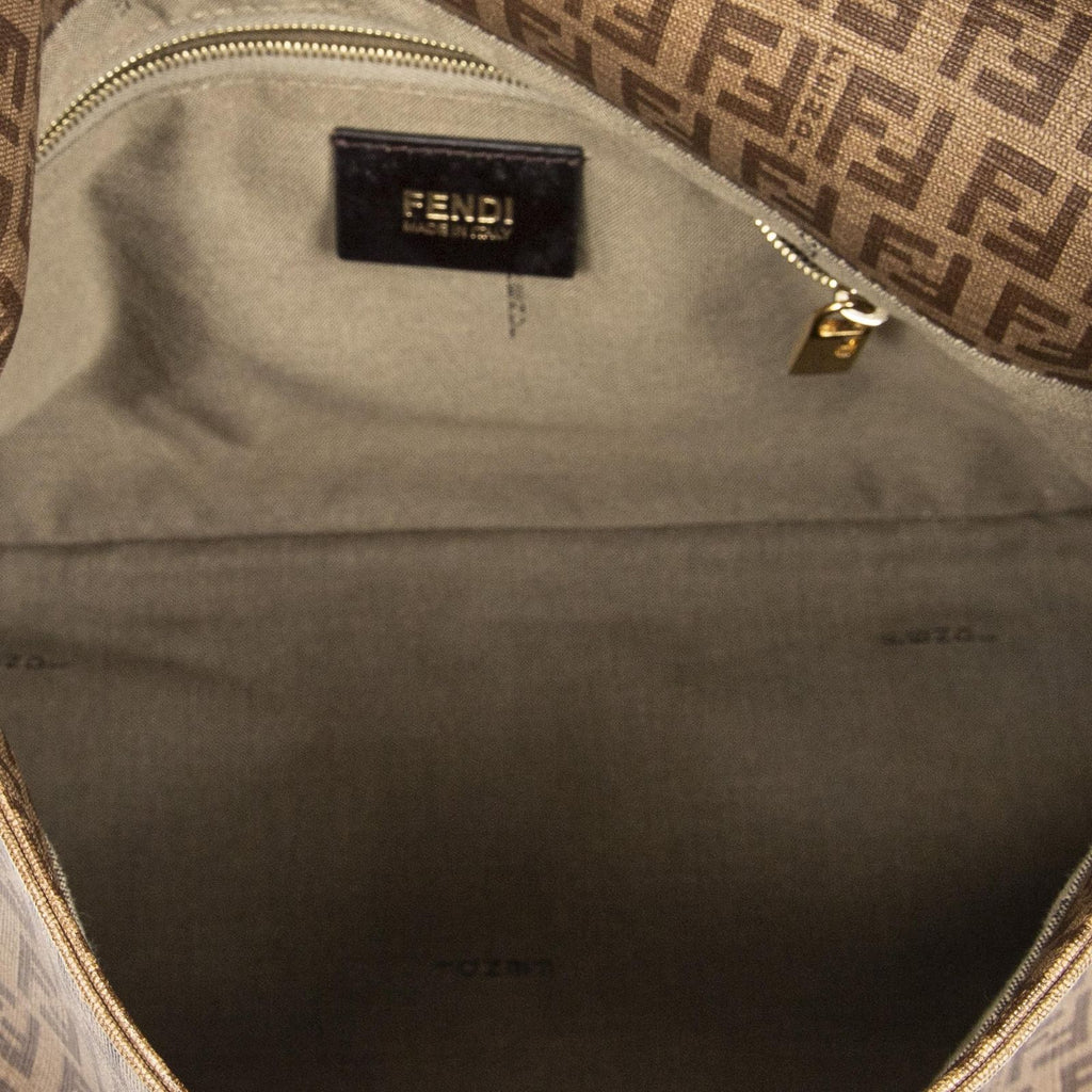 Fendi Mama Forever Brown Zucchino Coated Canvasa — view 9