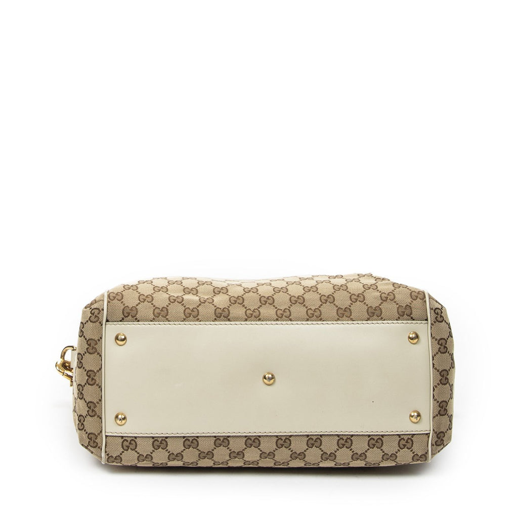 Gucci Medium Scarlett Top Handle Beige Ivory GG Canvas — view 6