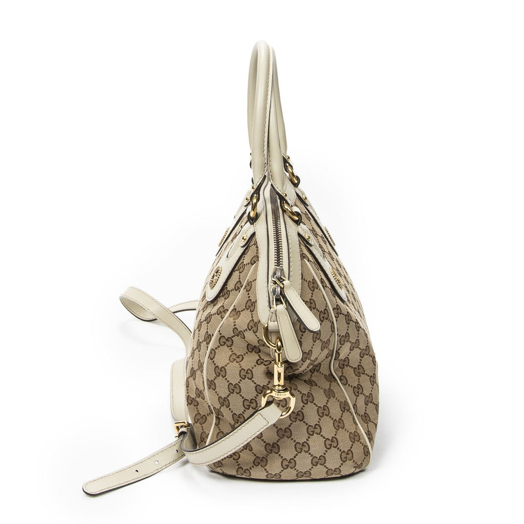 Gucci Medium Scarlett Top Handle Beige Ivory GG Canvas — view 4