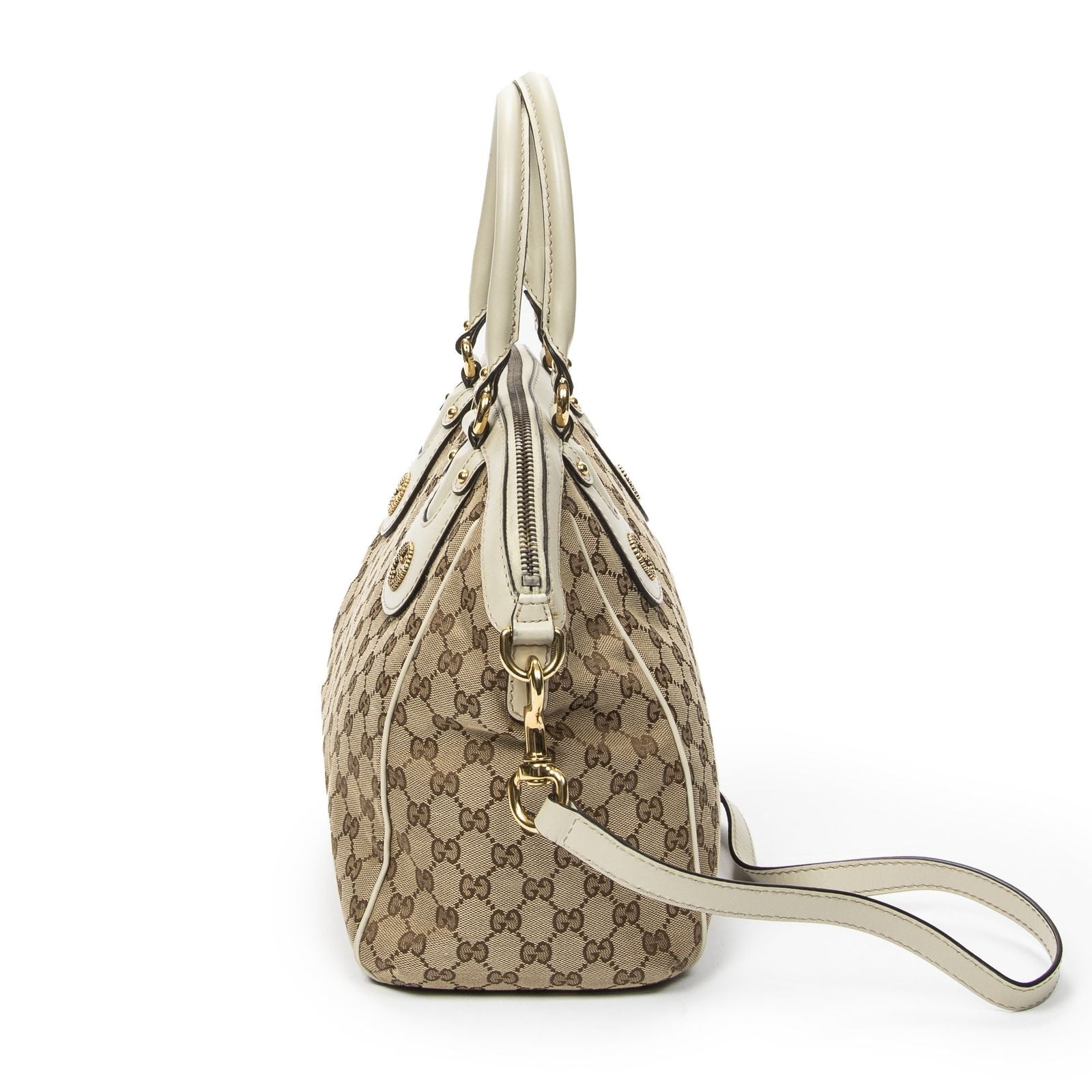 Gucci Medium Scarlett Top Handle Beige Ivory GG Canvas — view 3